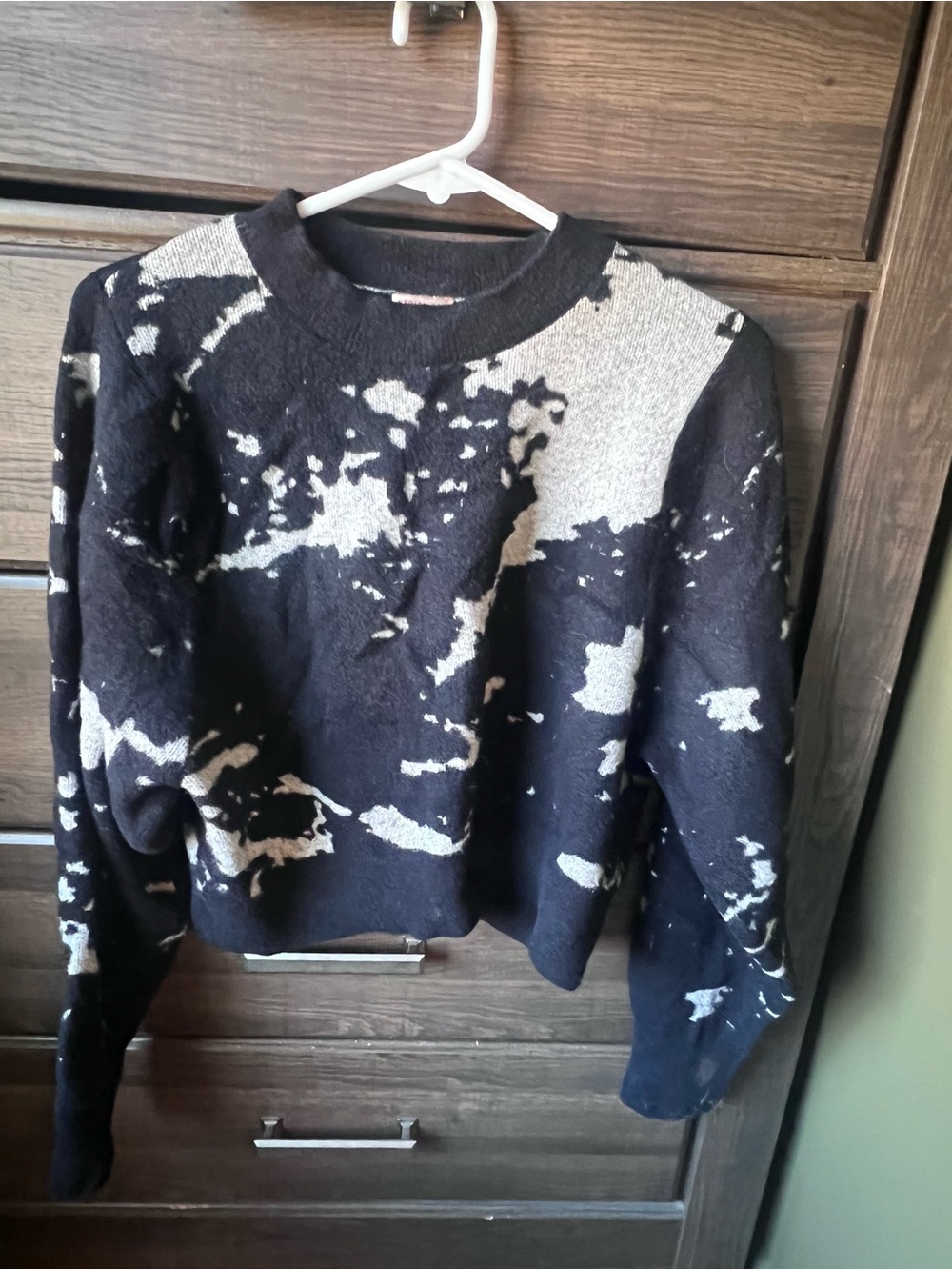 Kerisma Black and Cream Abstract Crewneck Sweater